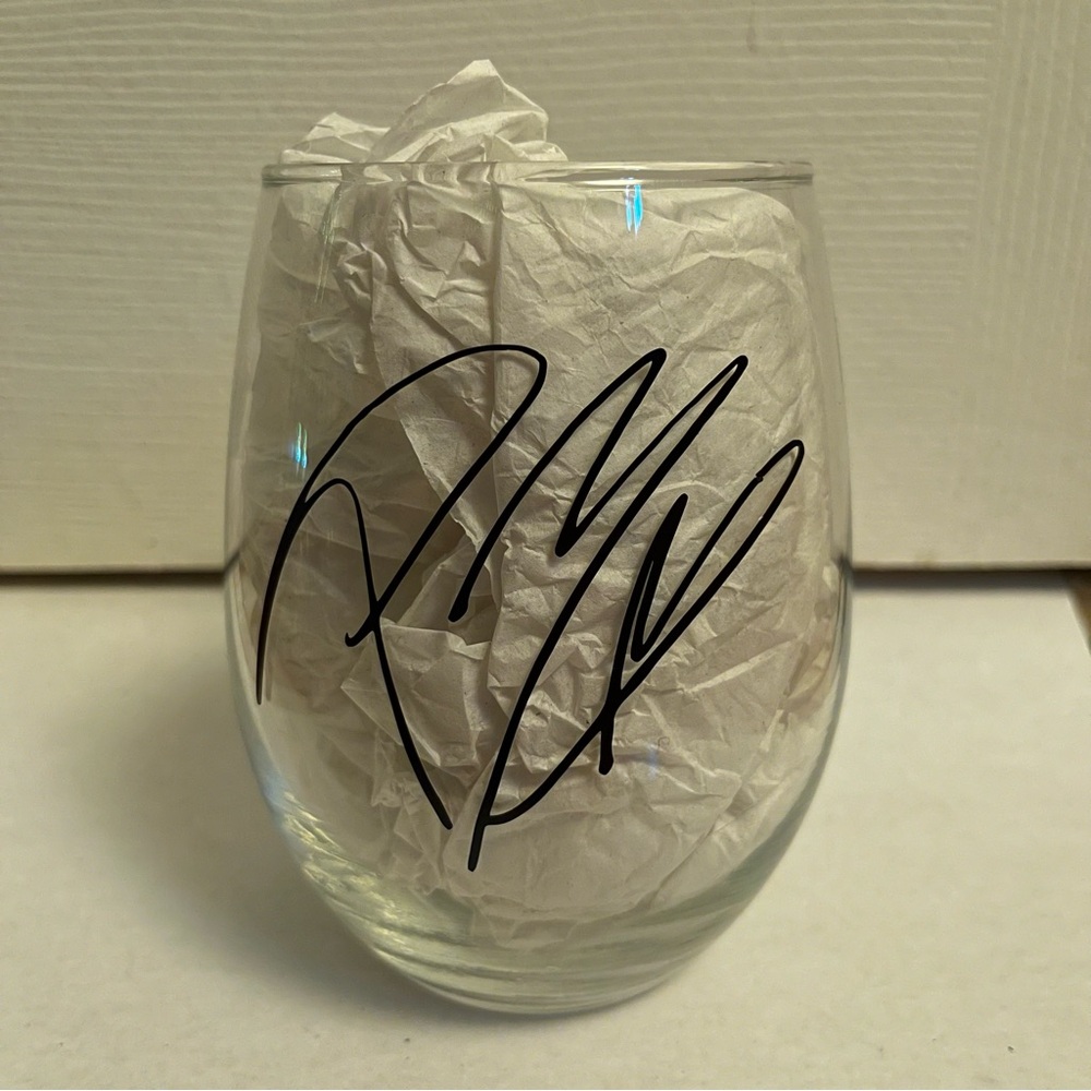 Post Malone Autograph Print Glass